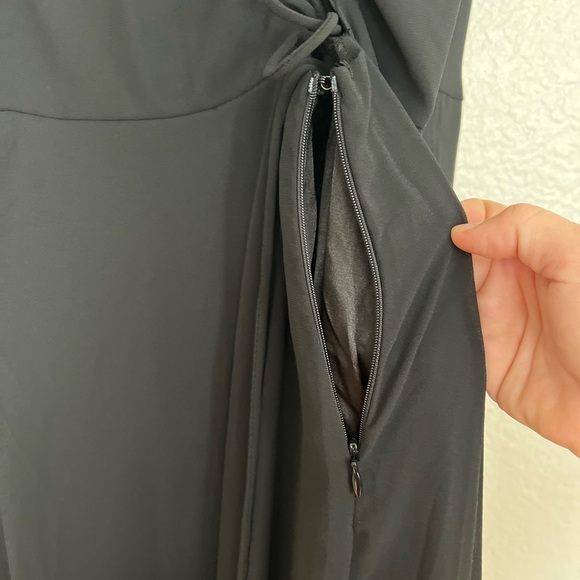 Romantically Speaking Black Cowl Lace-Up Maxi Dress - Picture 7 of 10